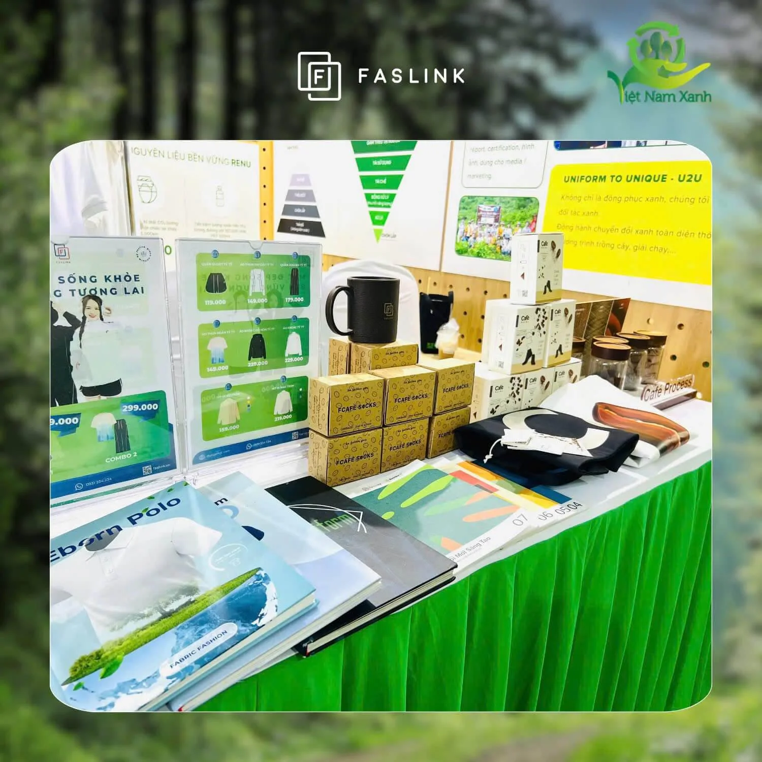 Sản phẩm bền vững tại gian hàng của Faslink Sản phẩm bền vững tại gian hàng của Faslink